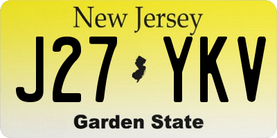 NJ license plate J27YKV