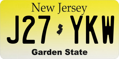NJ license plate J27YKW