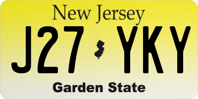 NJ license plate J27YKY