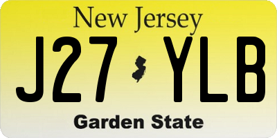NJ license plate J27YLB