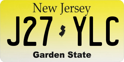 NJ license plate J27YLC