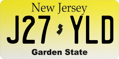 NJ license plate J27YLD