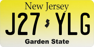 NJ license plate J27YLG