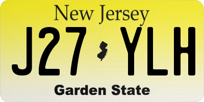 NJ license plate J27YLH