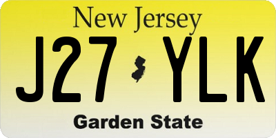 NJ license plate J27YLK