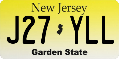 NJ license plate J27YLL