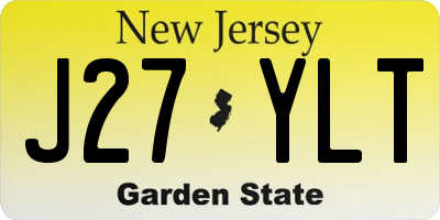 NJ license plate J27YLT