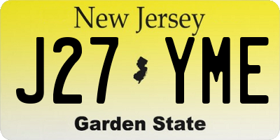 NJ license plate J27YME