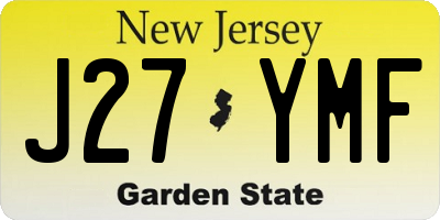 NJ license plate J27YMF
