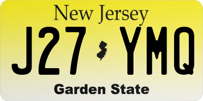 NJ license plate J27YMQ