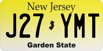 NJ license plate J27YMT