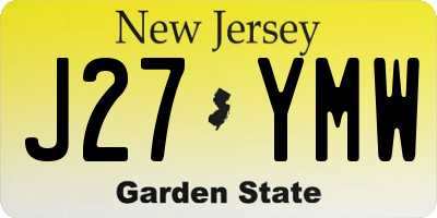 NJ license plate J27YMW
