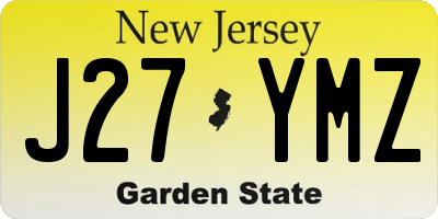 NJ license plate J27YMZ