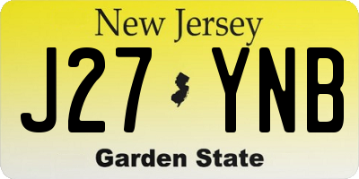 NJ license plate J27YNB