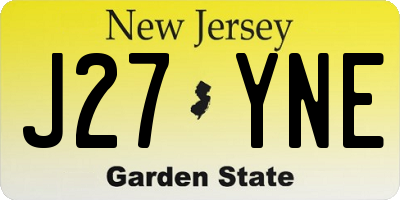NJ license plate J27YNE