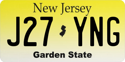 NJ license plate J27YNG