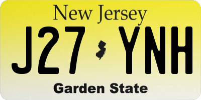 NJ license plate J27YNH