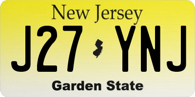 NJ license plate J27YNJ