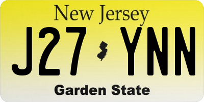 NJ license plate J27YNN