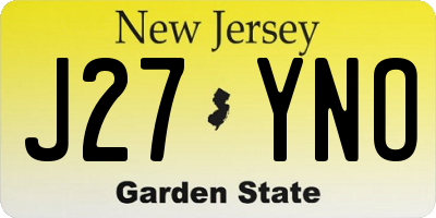 NJ license plate J27YNO