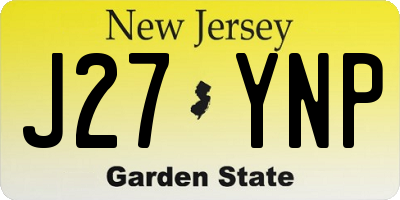 NJ license plate J27YNP