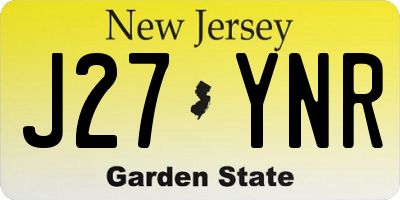 NJ license plate J27YNR