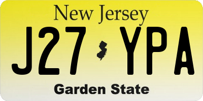 NJ license plate J27YPA