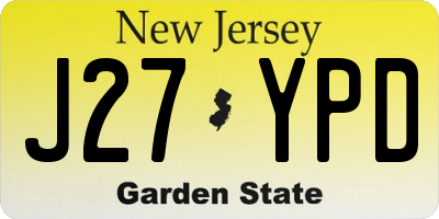 NJ license plate J27YPD