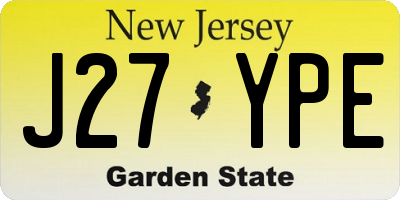 NJ license plate J27YPE