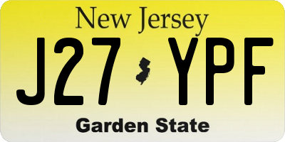 NJ license plate J27YPF