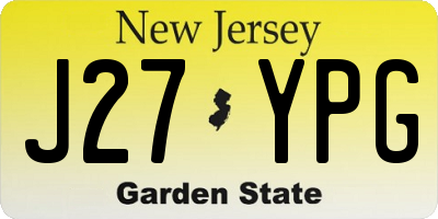 NJ license plate J27YPG