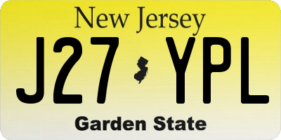 NJ license plate J27YPL
