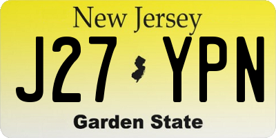 NJ license plate J27YPN