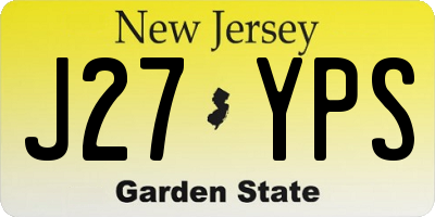 NJ license plate J27YPS