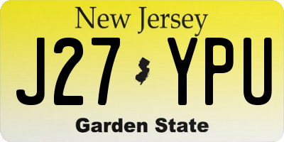 NJ license plate J27YPU