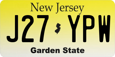 NJ license plate J27YPW