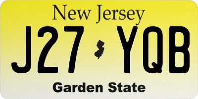 NJ license plate J27YQB