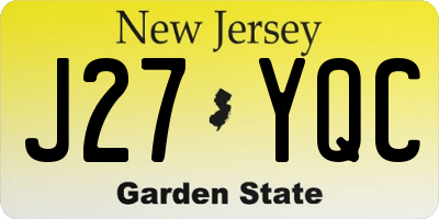 NJ license plate J27YQC