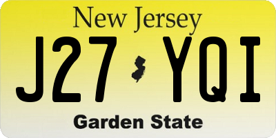 NJ license plate J27YQI