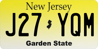 NJ license plate J27YQM