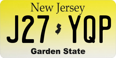 NJ license plate J27YQP