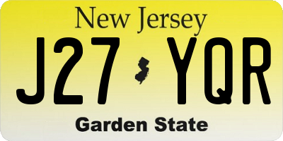 NJ license plate J27YQR