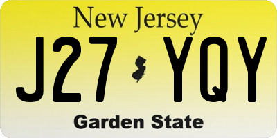 NJ license plate J27YQY