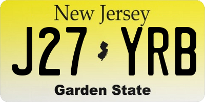 NJ license plate J27YRB