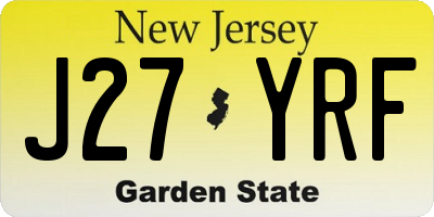 NJ license plate J27YRF