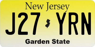 NJ license plate J27YRN