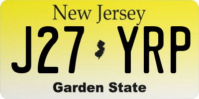 NJ license plate J27YRP