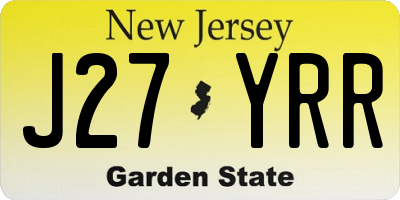 NJ license plate J27YRR
