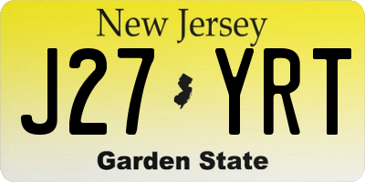 NJ license plate J27YRT