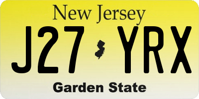 NJ license plate J27YRX